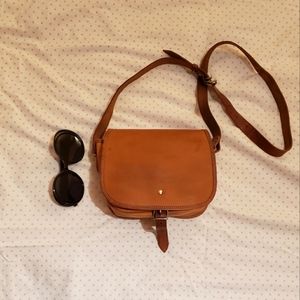 Leather over the shoulder purse